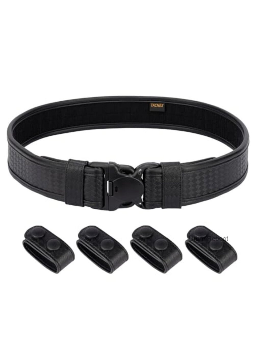 Leather Duty Belt with Hook Lining for Police Security, 2" Wide with Inner Belt
